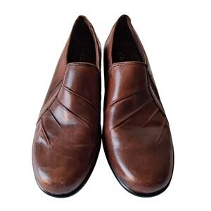 Clarks Brown Leather Upper / Balance Manmade Moderate 1.5" Heel Shoes - 8.5M
